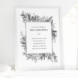 Poster Blanc et noir Mariage de verdure Cette bougie brûl