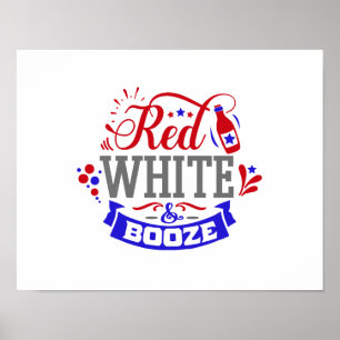 Poster Blanc rouge et Booze