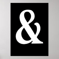 Poster blanc sur l'esperluette noire