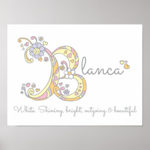 Poster Blanca B nom initial de l'art doodé signifiant