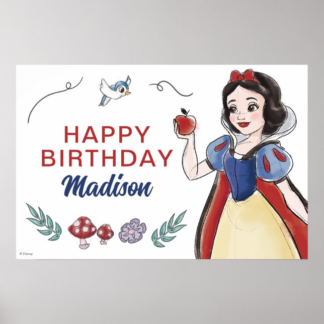 Poster Blanche | Aquarelle Anniversaire (Devant)