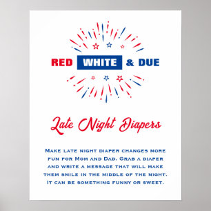 Poster Blancs rouges et Baby showers dures
