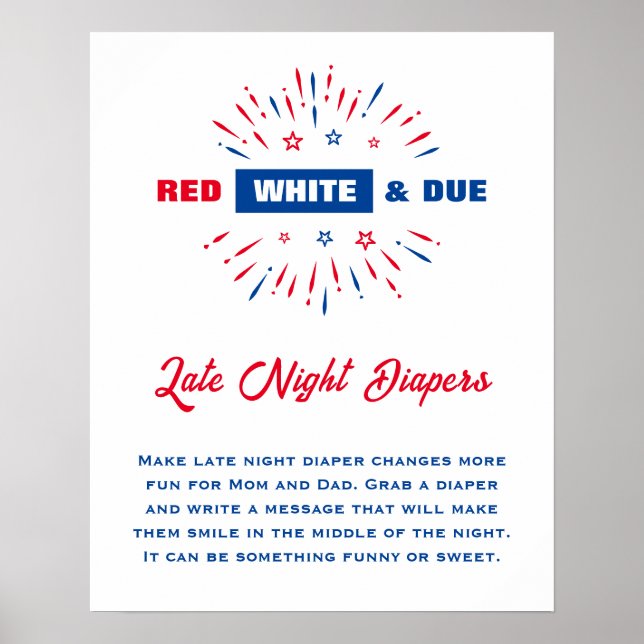Poster Blancs rouges et Baby showers dures (Devant)