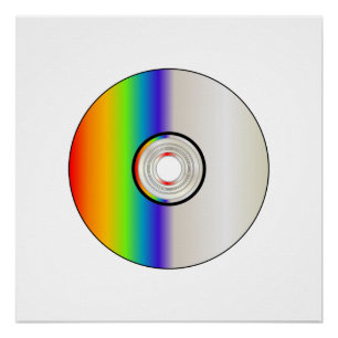 Poster Blank CD disc With Rainbow
