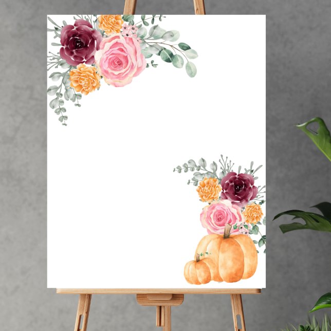 Poster Blank Créer votre propre automne citrouille bordea (Créateur téléchargé)