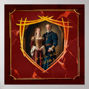 Poster Blason de Chevalier Cadeau Médiéval Ancien Style