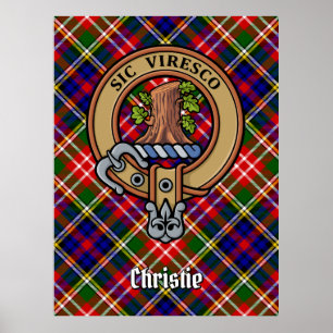 Poster Blason de Clan Christie sur tartan