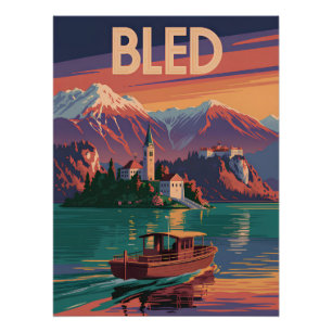 Poster Bled Slovénie vintage