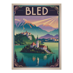 Poster Bled Slovénie vintage