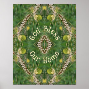 Poster Bless Our Home Dried Grass Abstrait