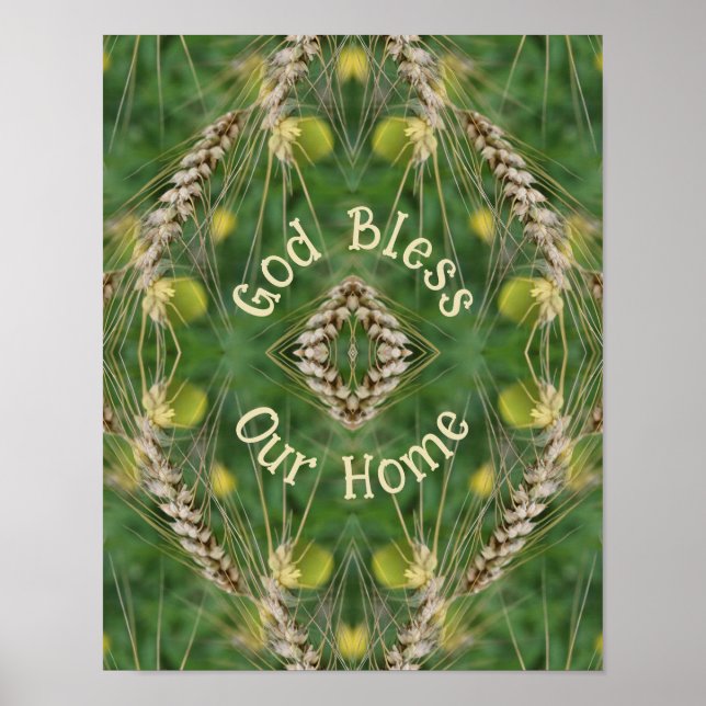 Poster Bless Our Home Dried Grass Abstrait (Devant)