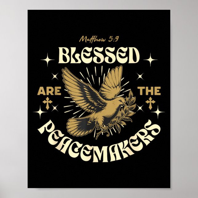 Poster Blessed Are The Peacemakers Matthew 5 9 Christian  (Devant)