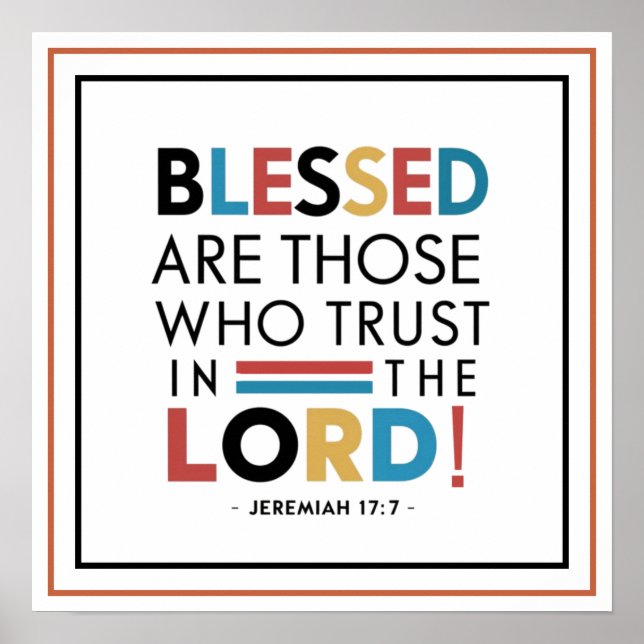 Poster Blessed Are Those Who Trust In The Lord Christian (Devant)