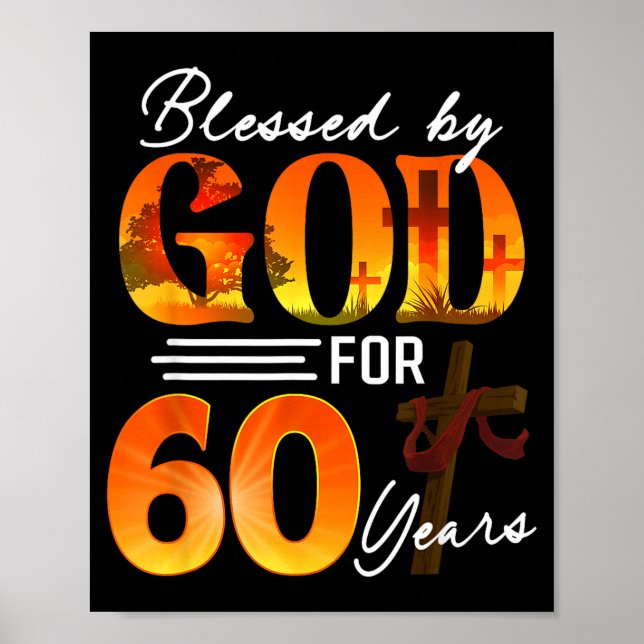 Poster Blessed By God For 60 Years Old Gift 60th Birthday (Devant)