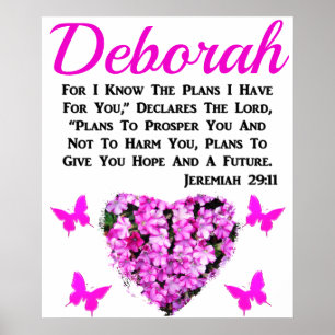 POSTER BLESSED ROSE FLORAL JEREMIAH 29:11 PERSONNALISÉ