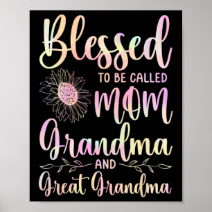 Poster Blessed To Be Called Mama Grandma Et Great Grandma