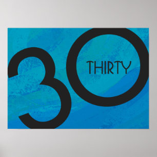Poster Bleu 30 Décennie Anniversaire