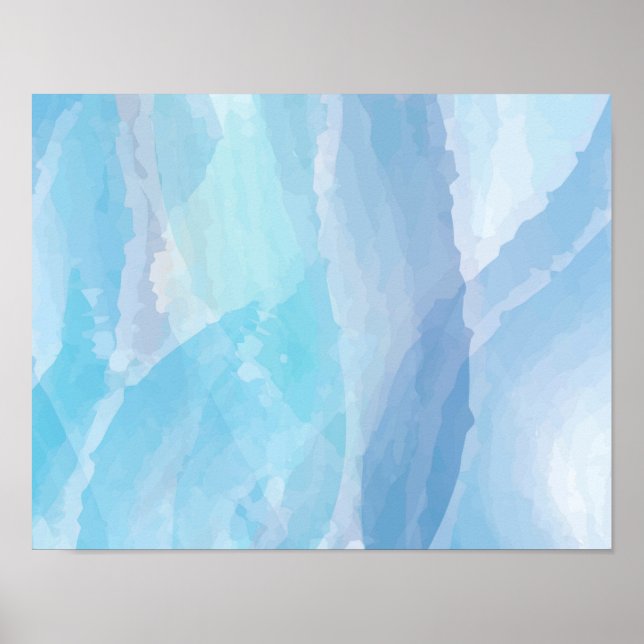 Poster Bleu, abstrait, cool couleur de l'eau brosse art (Devant)