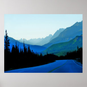 Poster bleu Banff Jasper
