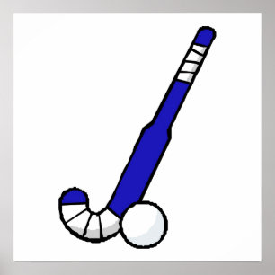 Poster Bleu bâton de hockey