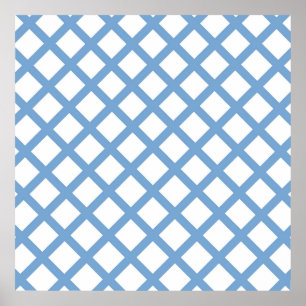 Poster Bleu Blanc Arlequin Diamond Motif