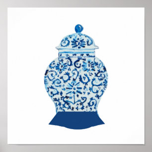 Poster Bleu blanc Ginger Jar Art Imprimer l'affiche