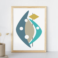 Bleu Boomerangs du milieu du siècle moderne