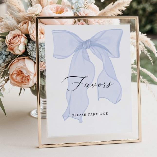 Poster Bleu Bow Baby shower Faveurs (Créateur téléchargé)