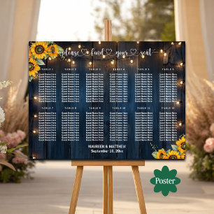Poster Bleu Chaîne Lumières 12 Tables Siège Mariage