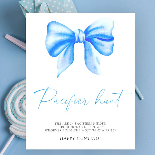Poster Bleu - chasse à la suce jeu de baby shower (Créateur téléchargé)