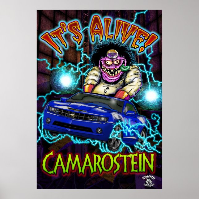 Poster bleu Chevy Camaro SS (Devant)