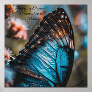 Poster Bleu crépuscule : Aile à papillon macro