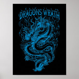 Poster Bleu de colère de dragons