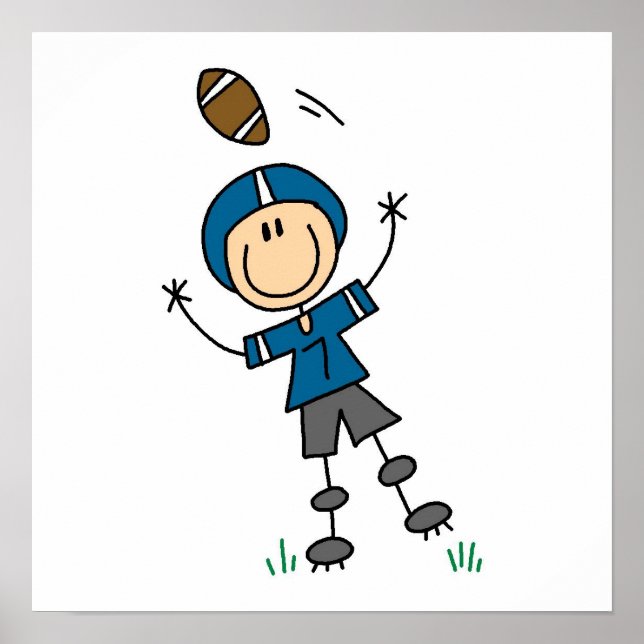 Poster Bleu de football (Devant)