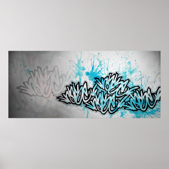Poster Bleu d'impression de la rase (Devant)