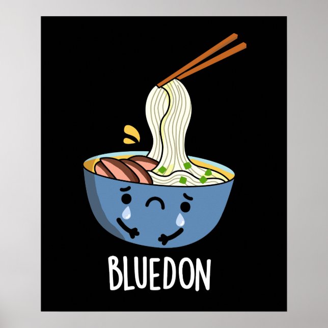 Poster Bleu-don Funny Udon Pun Dark BG (Devant)