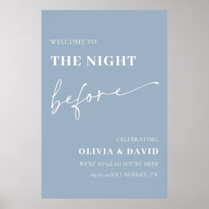 Poster Bleu Doux La Nuit Avant Le Dîner De La Répétition