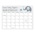 Bleu éléphant Baby Calendrier de prédiction d'anni