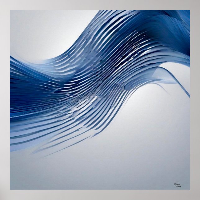 Poster Bleu et blanc (Devant)