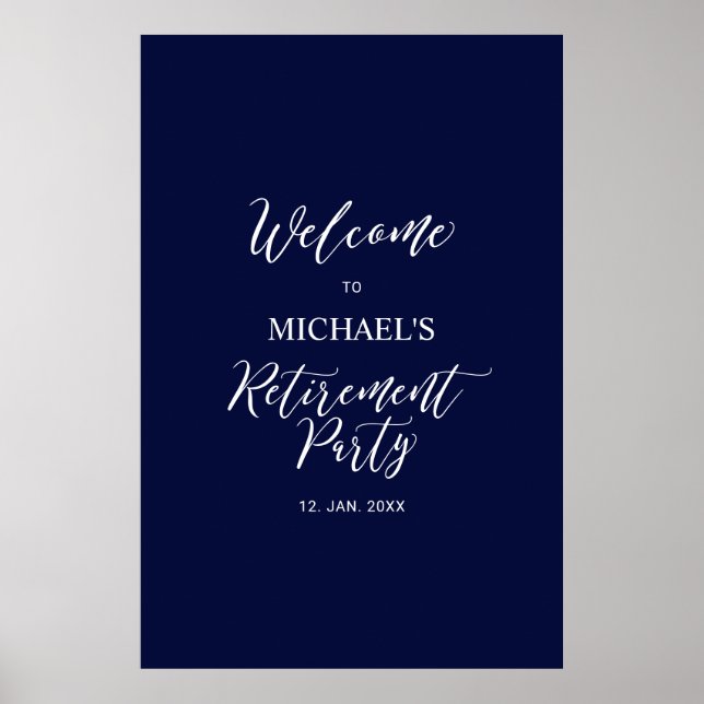 Poster Bleu et blanc de la Marine Parti de la retraite mi (Devant)