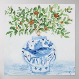 Poster Bleu et blanc Ginger Jar Imprimer
