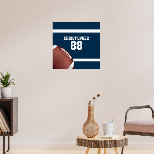 Poster Bleu et blanc Stripes Jersey Football