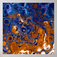 Bleu et cuivre Art moderne Abstrait