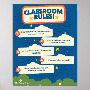 Poster Bleu et orange Funny 16x20in personnalisable