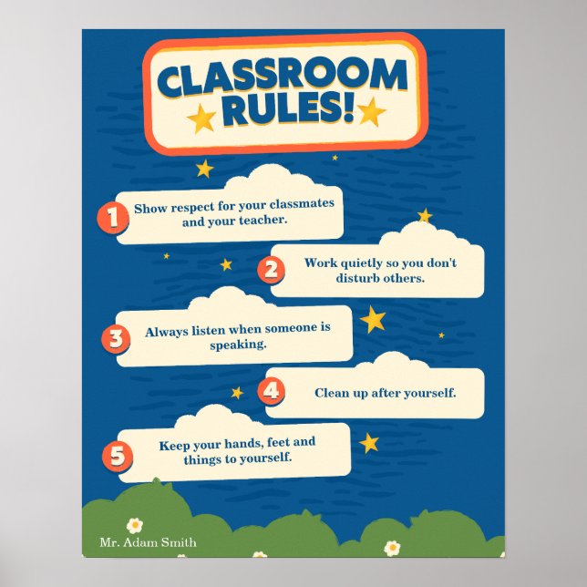 Poster Bleu et orange Funny 16x20in personnalisable (Devant)