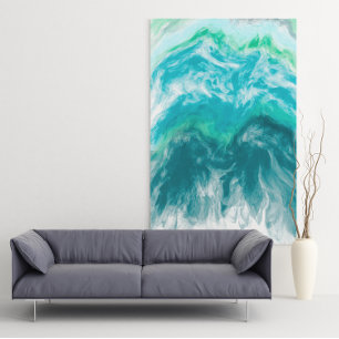 Poster Bleu et Turquoise Ocean Waves Digital Ar