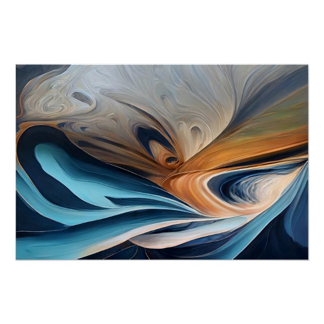 Poster Bleu fluide (Devant)