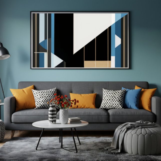 Poster Bleu géométrique et or (Créateur téléchargé)