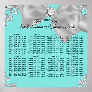 Poster Bleu Grand Blanc Bow Diamonds Glam Siège