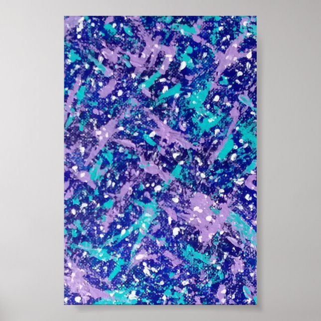 Poster Bleu hiver toile Abstraite Imprimer (Devant)
